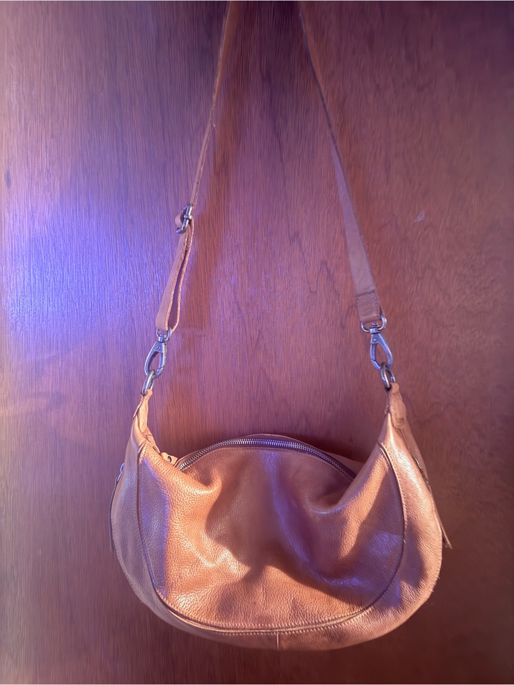 Latico Callie Sling Tan Leather Crescent Shoulder Bag